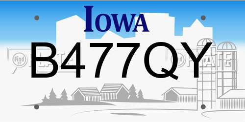 B477QY Iowa License Plate