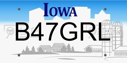 B47GRL Iowa License Plate