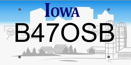 B47OSB Iowa License Plate