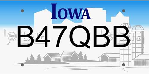B47QBB Iowa License Plate