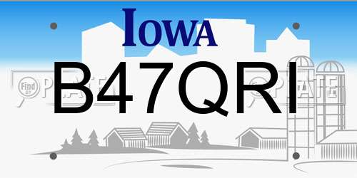 B47QRI Iowa License Plate
