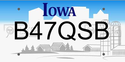 B47QSB Iowa License Plate