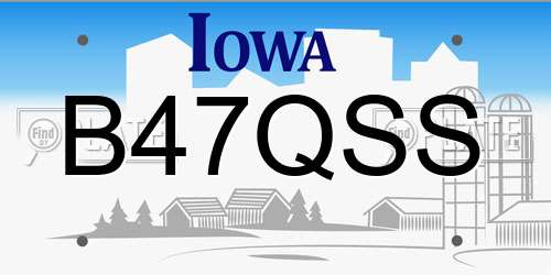 B47QSS Iowa License Plate