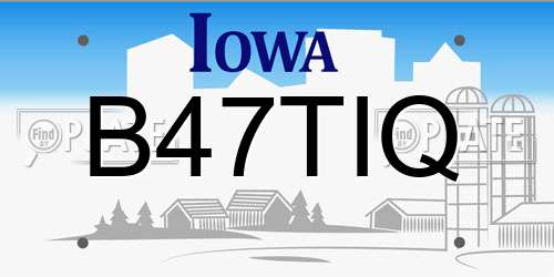 B47TIQ Iowa License Plate