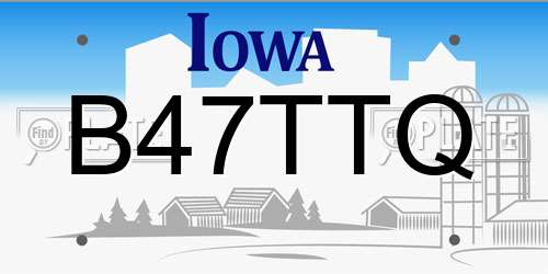 B47TTQ Iowa License Plate