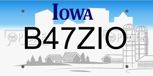 B47ZIO Iowa License Plate