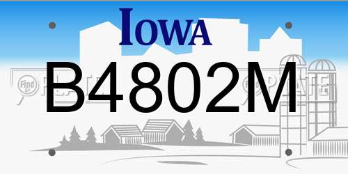 B4802M Iowa License Plate