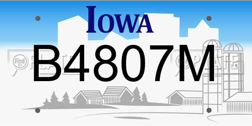 B4807M Iowa License Plate