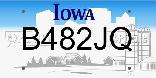 B482JQ Iowa License Plate