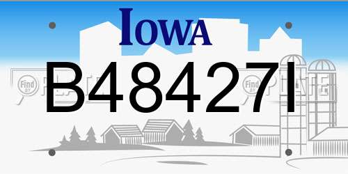 B48427I Iowa License Plate