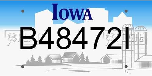 B48472I Iowa License Plate