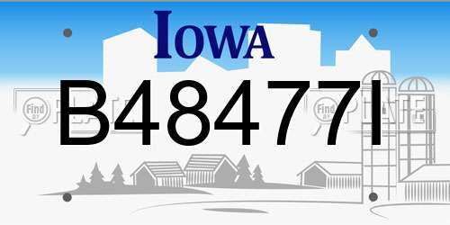 B48477I Iowa License Plate