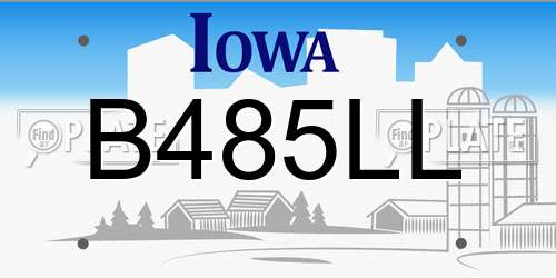 B485LL Iowa License Plate