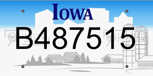 B487515 Iowa License Plate