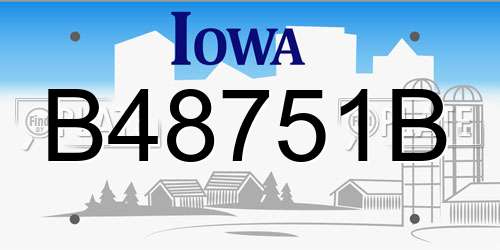 B48751B Iowa License Plate