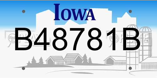 B48781B Iowa License Plate