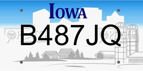 B487JQ Iowa License Plate