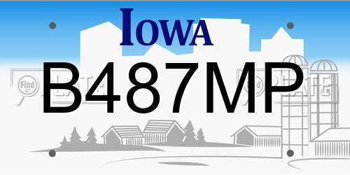 B487MP Iowa License Plate