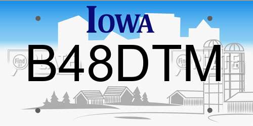 B48DTM Iowa License Plate
