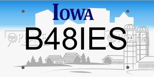 B48IES Iowa License Plate