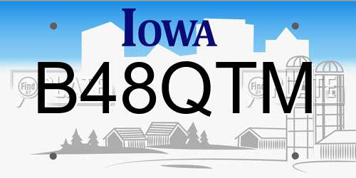 B48QTM Iowa License Plate