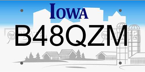 B48QZM Iowa License Plate