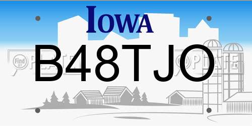 B48TJO Iowa License Plate