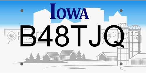 B48TJQ Iowa License Plate