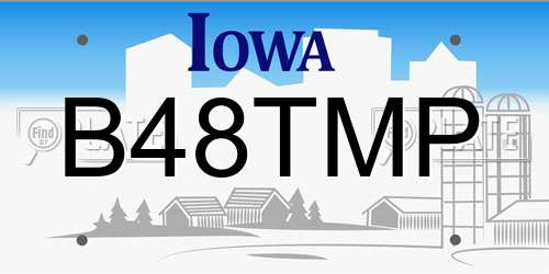 B48TMP Iowa License Plate