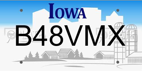 B48VMX Iowa License Plate