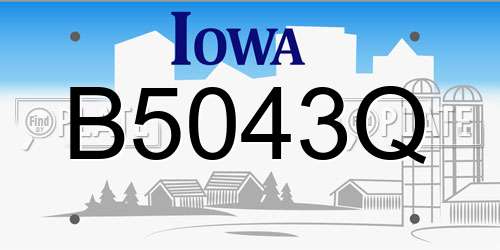 B5043Q Iowa License Plate
