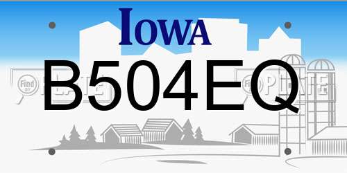B504EQ Iowa License Plate