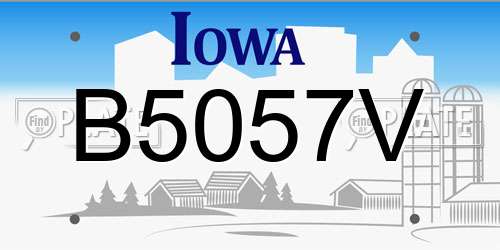 B5057V Iowa License Plate