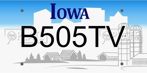 B505TV Iowa License Plate