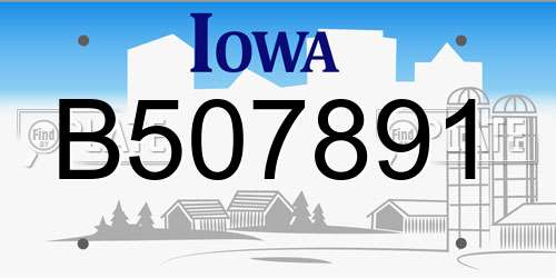 B507891 Iowa License Plate