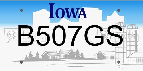 B507GS Iowa License Plate
