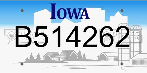 B514262 Iowa License Plate