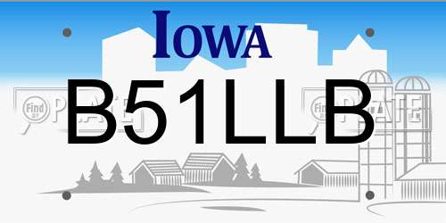 B51LLB Iowa License Plate