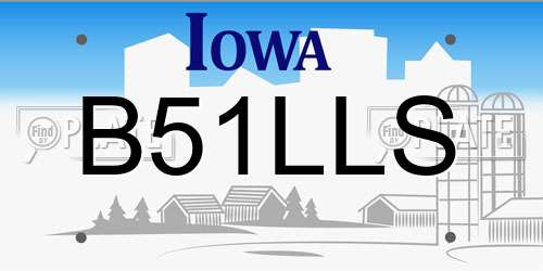 B51LLS Iowa License Plate