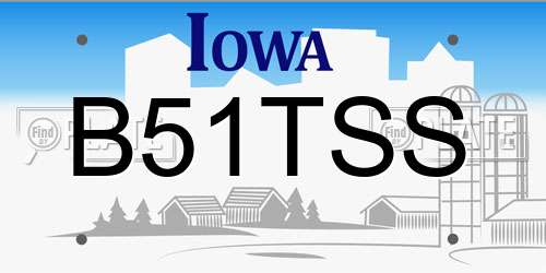 B51TSS Iowa License Plate
