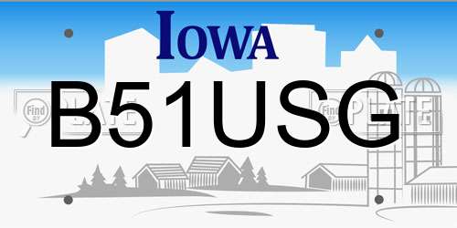 B51USG Iowa License Plate