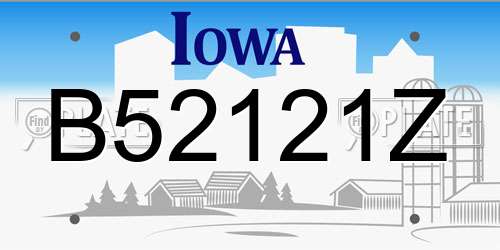 B52121Z Iowa License Plate