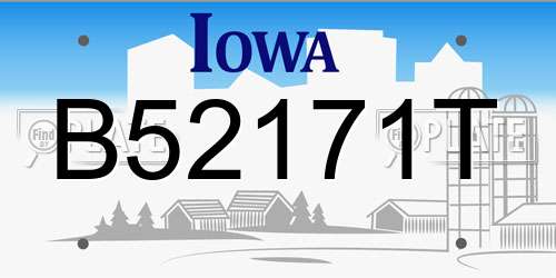 B52171T Iowa License Plate