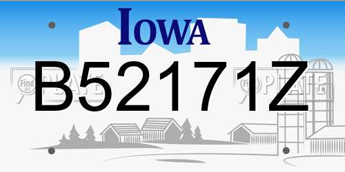 B52171Z Iowa License Plate