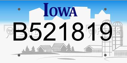 B521819 Iowa License Plate