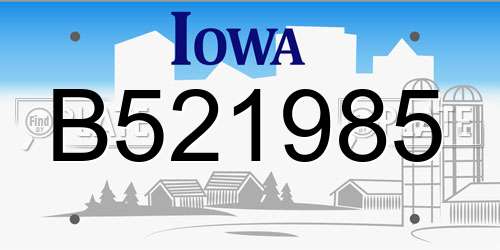 B521985 Iowa License Plate