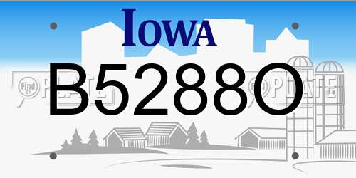 B5288O Iowa License Plate