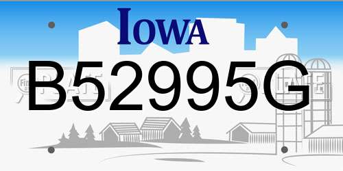 B52995G Iowa License Plate