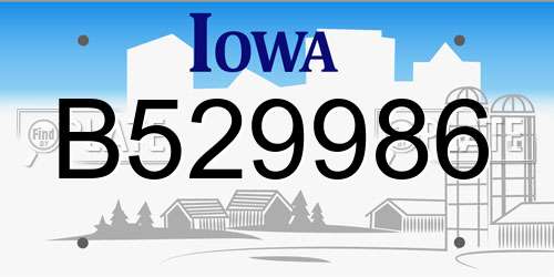 B529986 Iowa License Plate