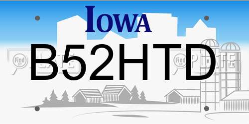 B52HTD Iowa License Plate